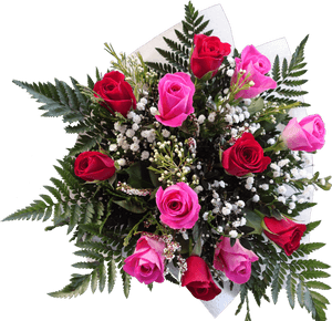 Pink Rose Bouquet - Garden Roses, HD Png Download PNG with transparent background