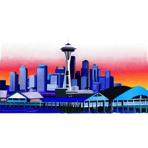 Vibrant Seattle Skyline Png 60 PNG Image