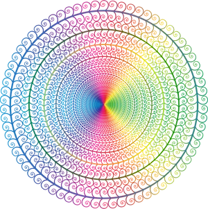 Vibrant Spiral Fractal Background PNG Image