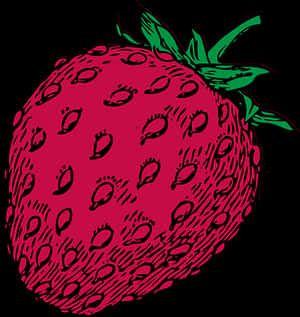Vibrant Strawberry Illustration PNG image with transparent background