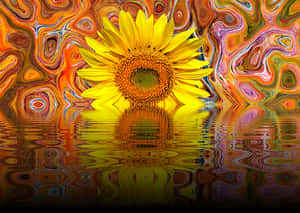 Vibrant Sunflower Artistic Reflection.jpg PNG image with transparent background