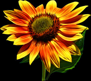 Vibrant Sunflower Artwork PNG with transparent background
