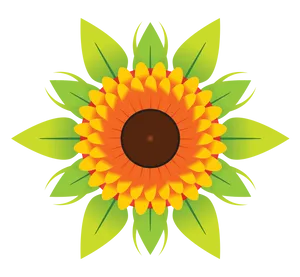 Vibrant Sunflower Graphic PNG Image