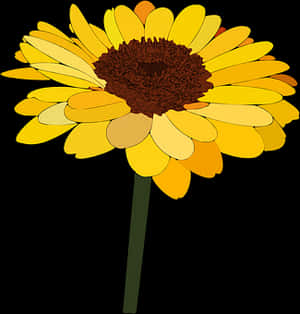 Vibrant Sunflower Illustration PNG with transparent background