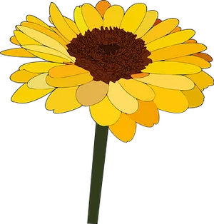 Vibrant Sunflower Illustration PNG Image