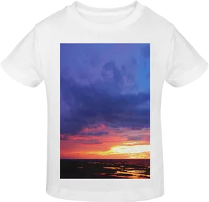 Vibrant_ Sunset_ Sky_ Tshirt_ Design PNG Image