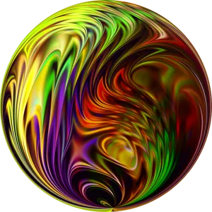 Vibrant_ Swirl_ Abstract_ Sphere PNG Image