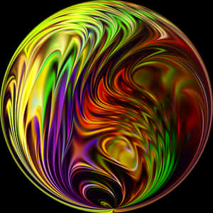 Vibrant Swirl Sphere Art PNG image with transparent background