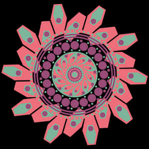Vibrant Tealand Coral Mandala Art PNG image with transparent background
