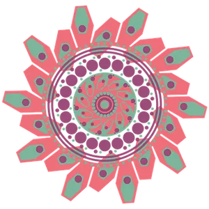 Vibrant Tealand Coral Mandala Art PNG Image