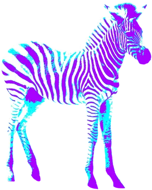 Vibrant Thermal Zebra Art PNG Image