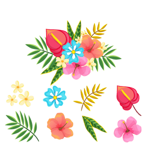 Transparent Watercolour Clipart - Tropical Flowers Vector Png, Png Download PNG image with transparent background