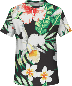 Summer Tropical Flowers Plants Unisex Aop Cut & Sew - Tropical Flower Shirt Men, HD Png Download PNG image with transparent background