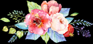 Watercolor Flower Background Design Png Download April - Watercolor Flower Design Png, Transparent Png PNG image with transparent background