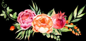 Decoration Flower Grape Watercolor Floral Painting - Watercolor Peony Transparent Background, HD Png Download PNG image with transparent background