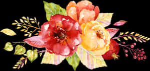 Invitation Autumn Watercolor Painting - Watercolor Flower Design Png, Transparent Png PNG image with transparent background