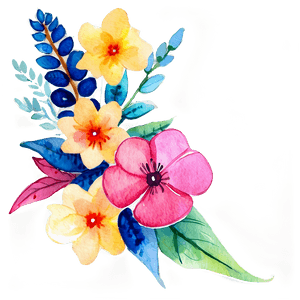Vibrant Watercolor Floral PNG 48 PNG image with transparent background