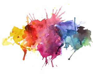 Vibrant Watercolor Splash Background PNG Image