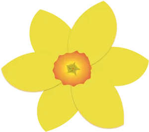 Vibrant Yellow Daffodil Illustration PNG Image