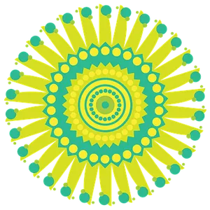 Vibrant Yellow Green Mandala Art PNG Image