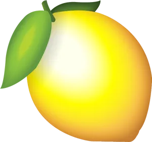 Vibrant Yellow Lemon Illustration PNG Image