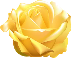 Vibrant Yellow Rose Illustration PNG Image