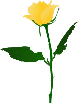 Vibrant Yellow Rose Vector PNG Image