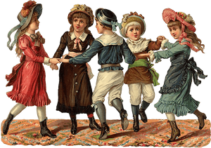 Dancing Victorian Children - Victorian Children Png, Transparent Png PNG with transparent background