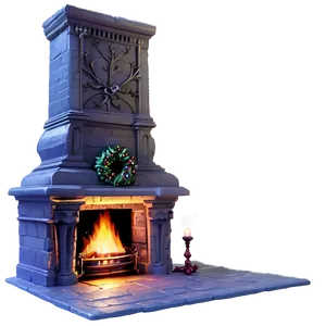 Victorian Christmas Fireplace Png Bto64 PNG Image