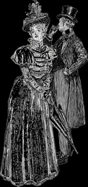 Victorian Era Couple Illustration PNG with transparent background