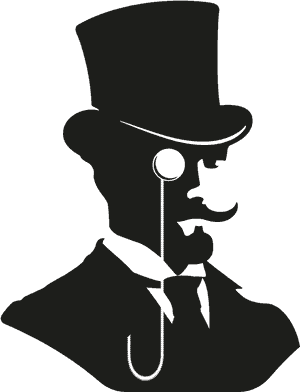 Victorian Gentleman Silhouette PNG image with transparent background