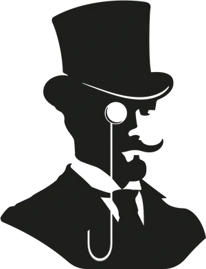 Victorian Gentleman Silhouette PNG Image