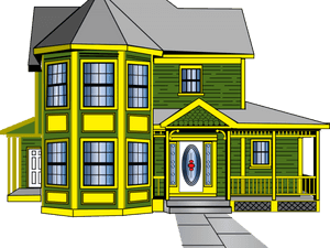 Victorian Style Cartoon Mansion PNG
