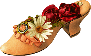 Victorian - Clipart - Shoe With Flower Clipart, HD Png Download PNG image with transparent background