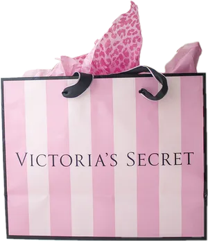 Victorias Secret Striped Shopping Bag PNG Image