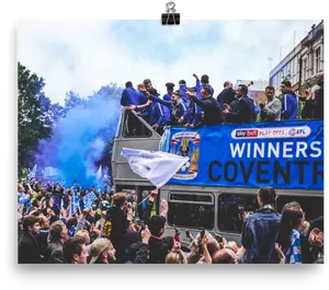 Victorious Football Team Celebration Parade PNG Image