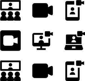 Video Conference Icons Set PNG image with transparent background