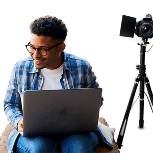Video Editing Laptop Setup PNG eiu PNG with transparent background