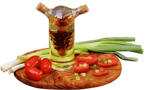 Vinegar Bottlewith Vegetables PNG image with transparent background