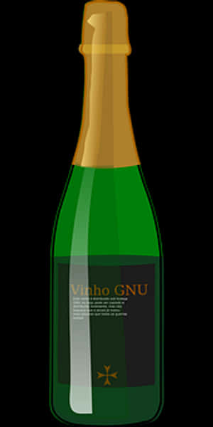 Vinho G N U Wine Bottle PNG image with transparent background