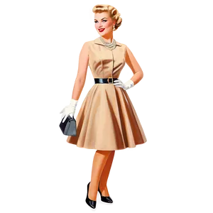 Vintage 1950s Fashion Accessories Png Let42 PNG Image