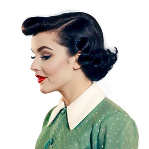 Vintage 1950s Hairstyles And Makeup Png Seg47 PNG Image