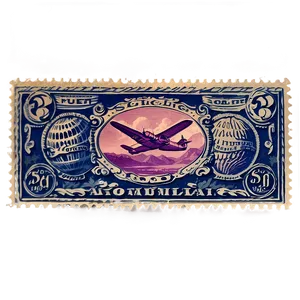 Vintage Air Mail Stamp Png Fsh58 PNG Image