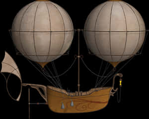 Vintage Airship Illustration PNG image with transparent background