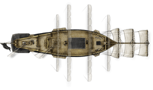 A Map Of A Pirate Ship In Full Sail - Top Down Pirate Ship, HD Png Download PNG image with transparent background