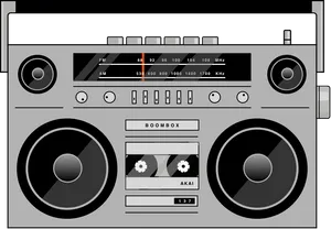 Vintage Akai Boombox Illustration PNG Image