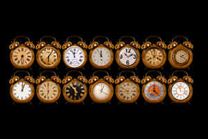 Vintage Alarm Clocks Collection PNG image with transparent background
