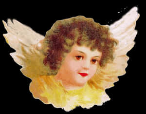 Vintage Angel Illustration PNG image with transparent background