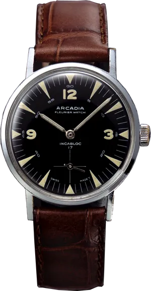 Vintage Arcadia Fleurier Watch PNG Image