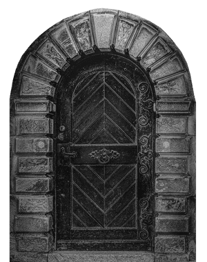 Vintage Arch Top Door PNG
